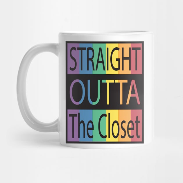 Straight Outta The Closet Cute Rainbow Tee Gay Pride by geekspeaker